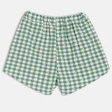 Girls Green Casual Regular Fit Checked Shorts