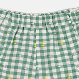 Girls Green Casual Regular Fit Checked Shorts