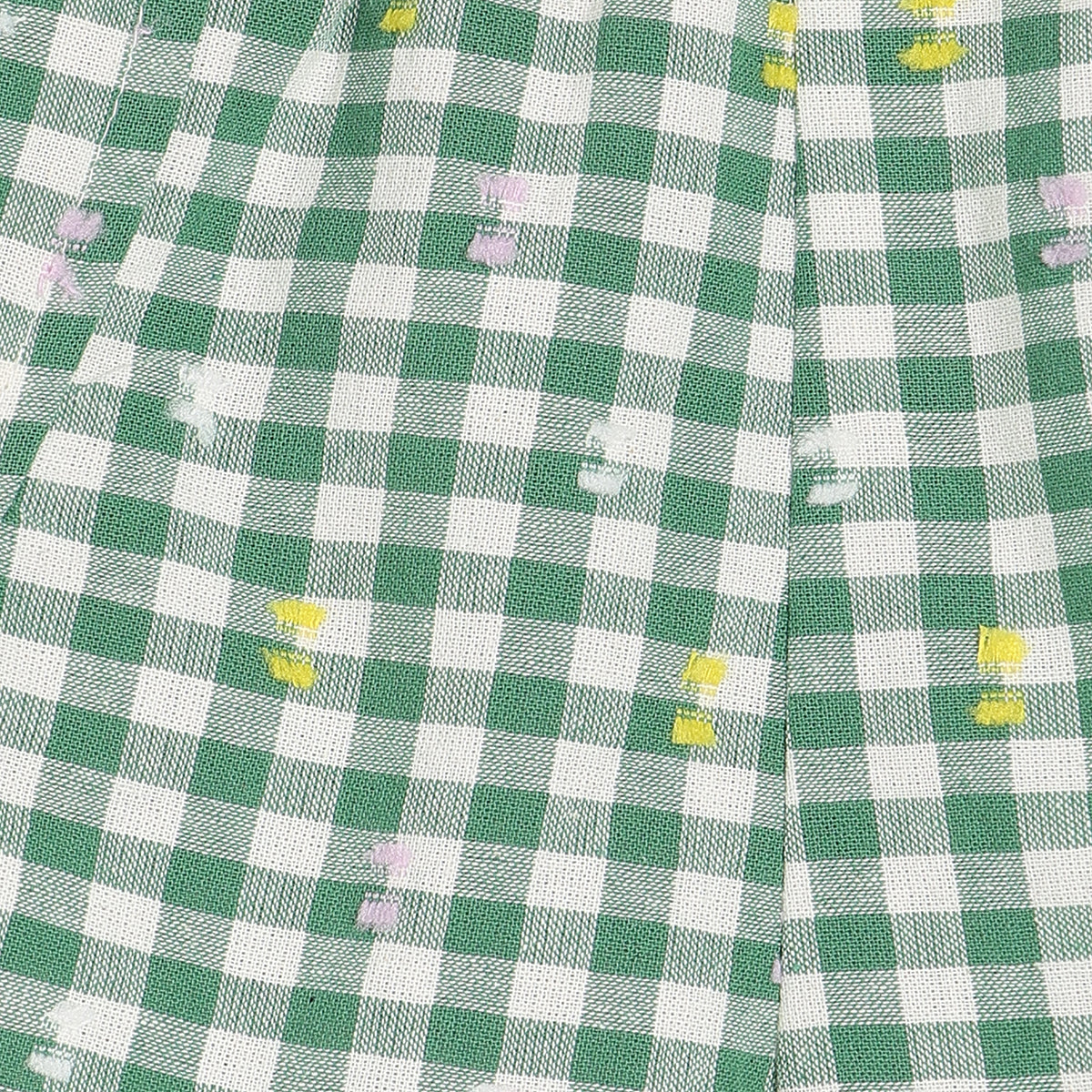 Girls Green Casual Regular Fit Checked Shorts