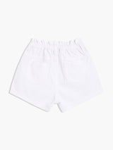 Girls White Cotton Shorts