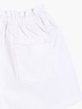 Girls White Cotton Shorts