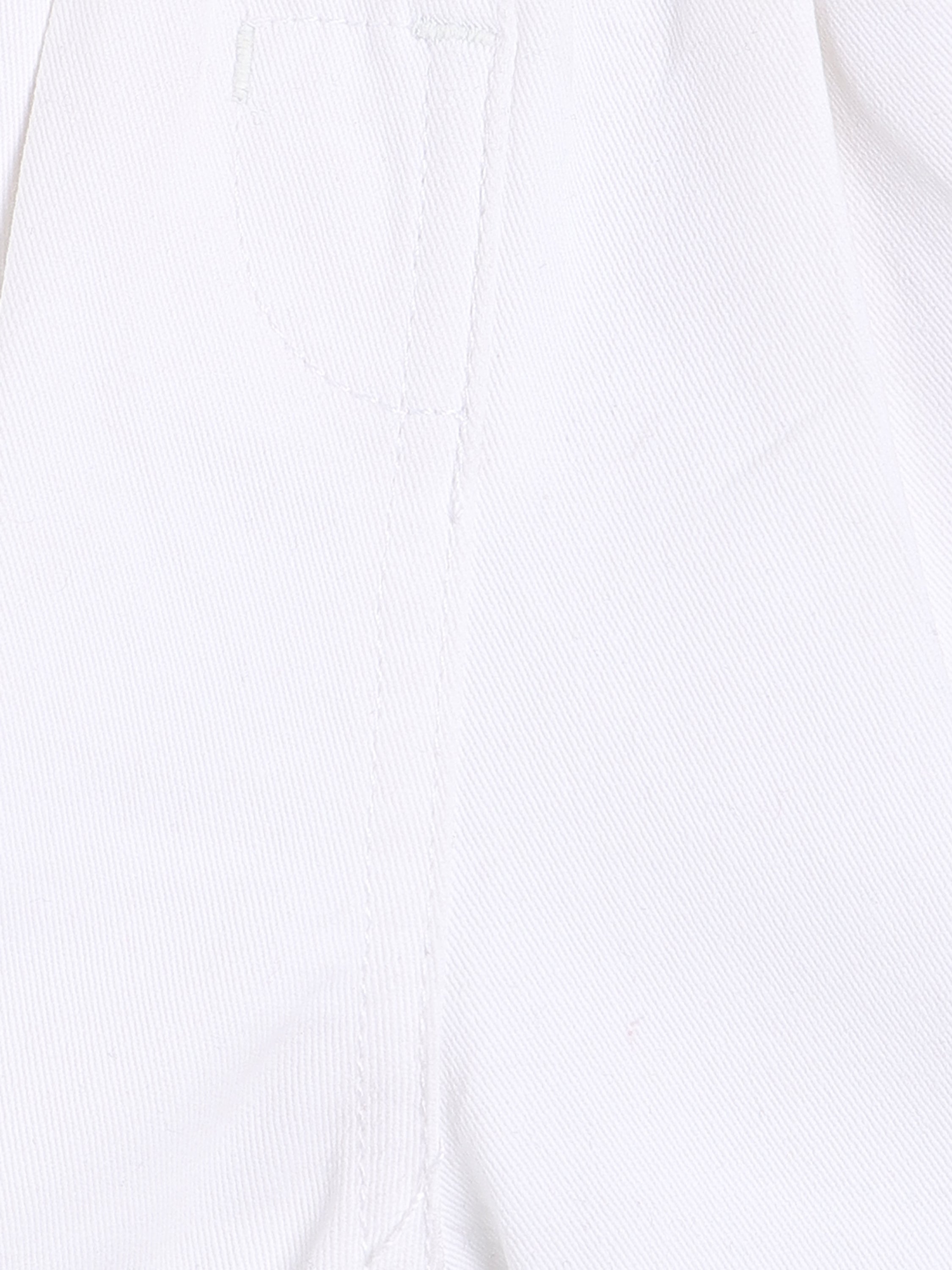 Girls White Cotton Shorts