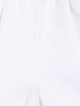 Girls White Cotton Shorts