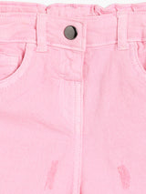 Girls Pink Cotton Shorts