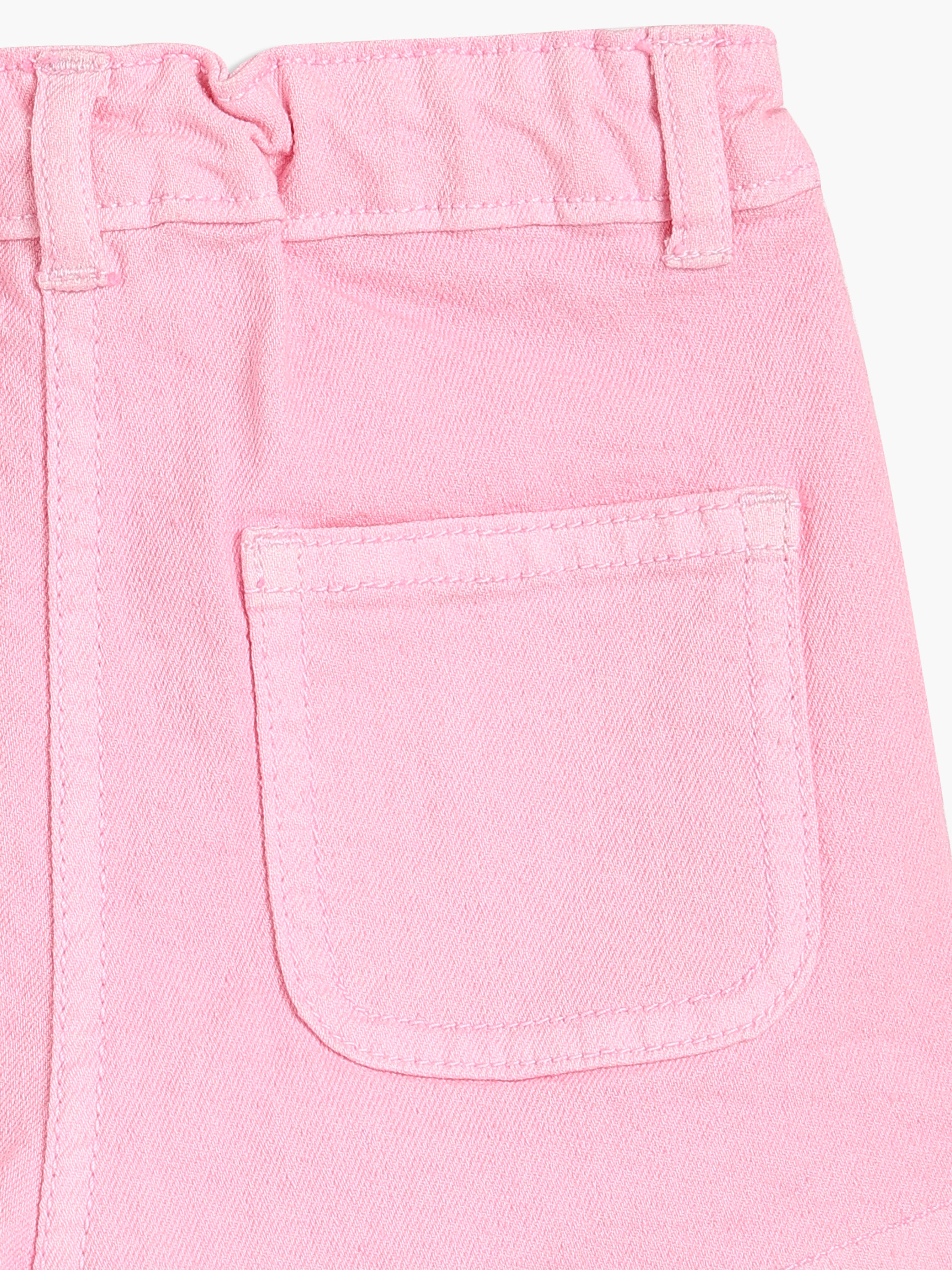 Girls Pink Cotton Shorts