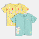 Girls Multicolor Casual Regular Fit Tops - Set of 2