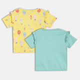 Girls Multicolor Casual Regular Fit Tops - Set of 2