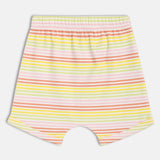 Girls Multicolor Casual Regular Fit Striped Shorts - Set of 2