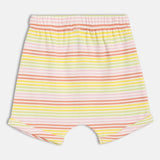 Girls Multicolor Casual Regular Fit Striped Shorts - Set of 2