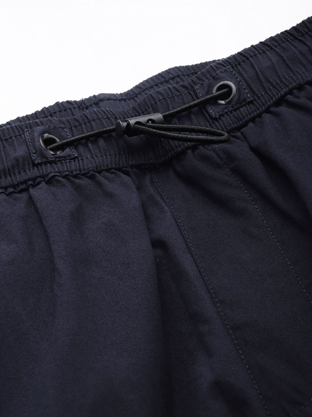 Men's Navy Casual Relaxed Fit Solid Cargo