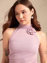 Women's Pink Party Solid Sleeveless Tank