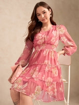 Women's Pink Casual A-Line Dress