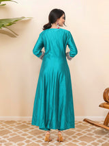 Women's Pine Green Kurta Set with Duppatta