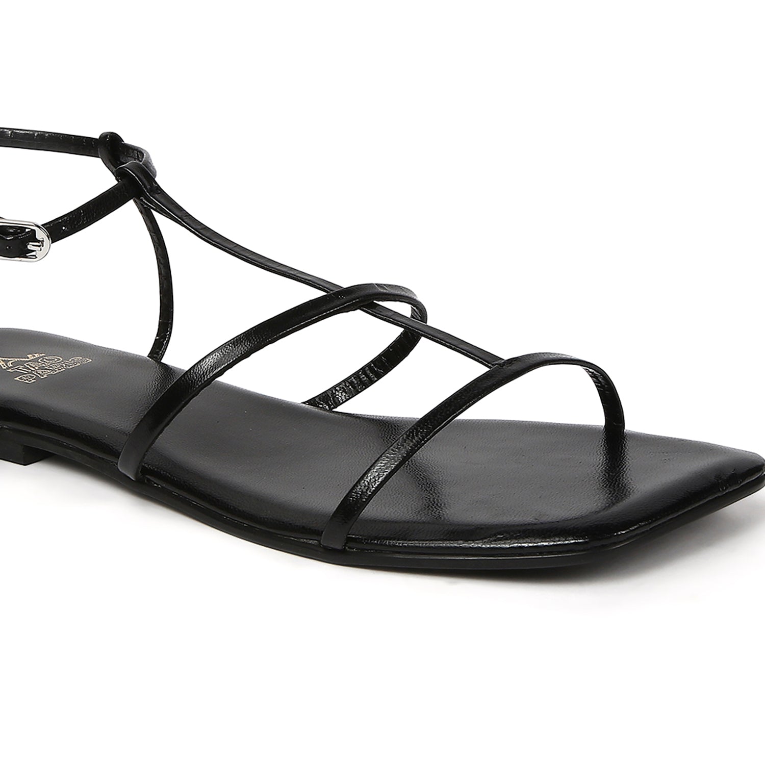 Women's Black Casual Leather Slingback