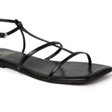 Women's Black Casual Leather Slingback