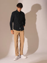 Men's Blue Casual Regular Fit Checked Full Sleeves Shirt