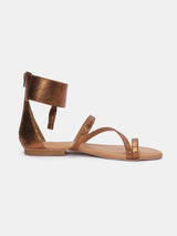 Women's Brown Casual Leather Gladiator Sandals