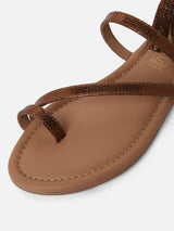 Women's Brown Casual Leather Gladiator Sandals