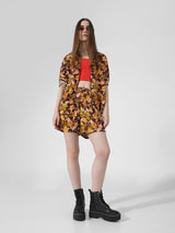 Women's Brown Woven Casual Above Knee Shorts