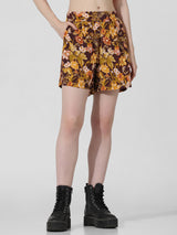Women's Brown Woven Casual Above Knee Shorts