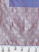 Women's Silk Blend Lavendar Woven Design Designer Saree With Blouse Piece