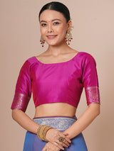 Women's Silk Blend Lavendar Woven Design Designer Saree With Blouse Piece