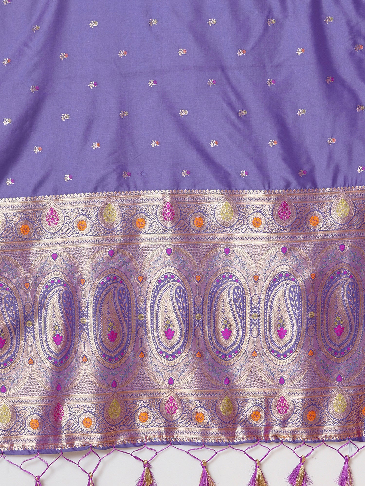 Women's Silk Blend Purple Woven Design Designer Saree with Blouse Piece
