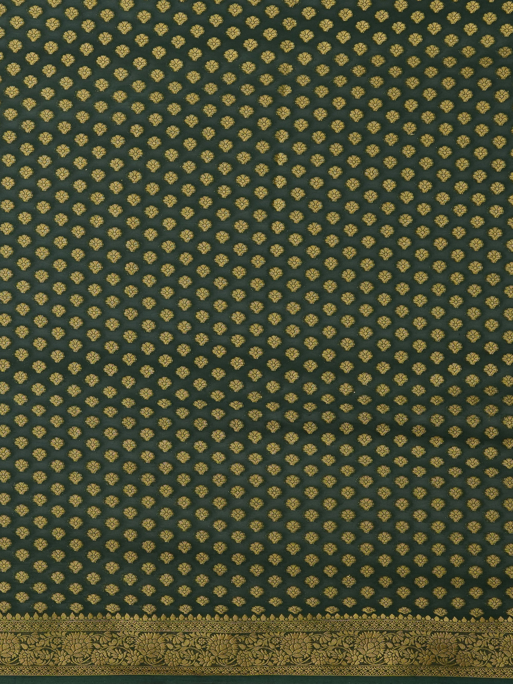 Women's Georgette Green Woven Design Designer Saree with Blouse Piece