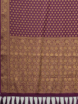 Women's Burgundy Festive Kanjeevaram Saree