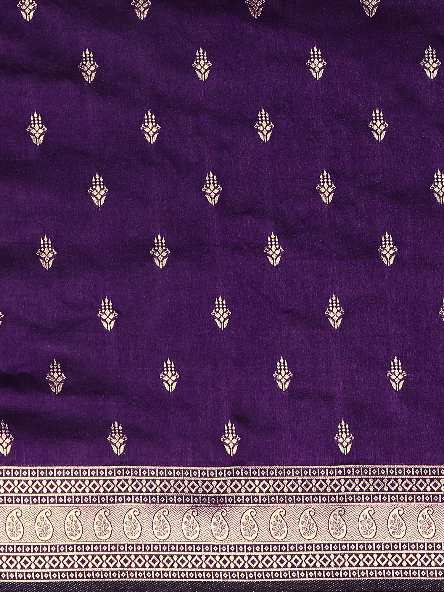 Women's Silk Blend Purple Woven Design Designer Saree with Blouse Piece