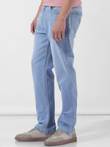 Men's Blue Casual Regular Fit Solid Mid-Rise Jeans