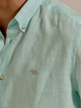 Men's Green Casual Regular Fit Solid Full Sleeves Shirt