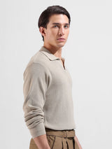 Men's Slim Fit Textured Polo Collar Tshirt