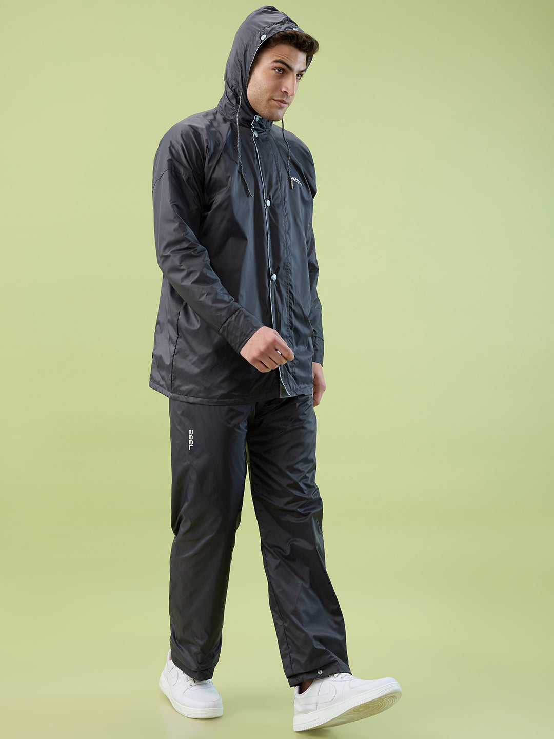 Men's Grey Button Rainsuit