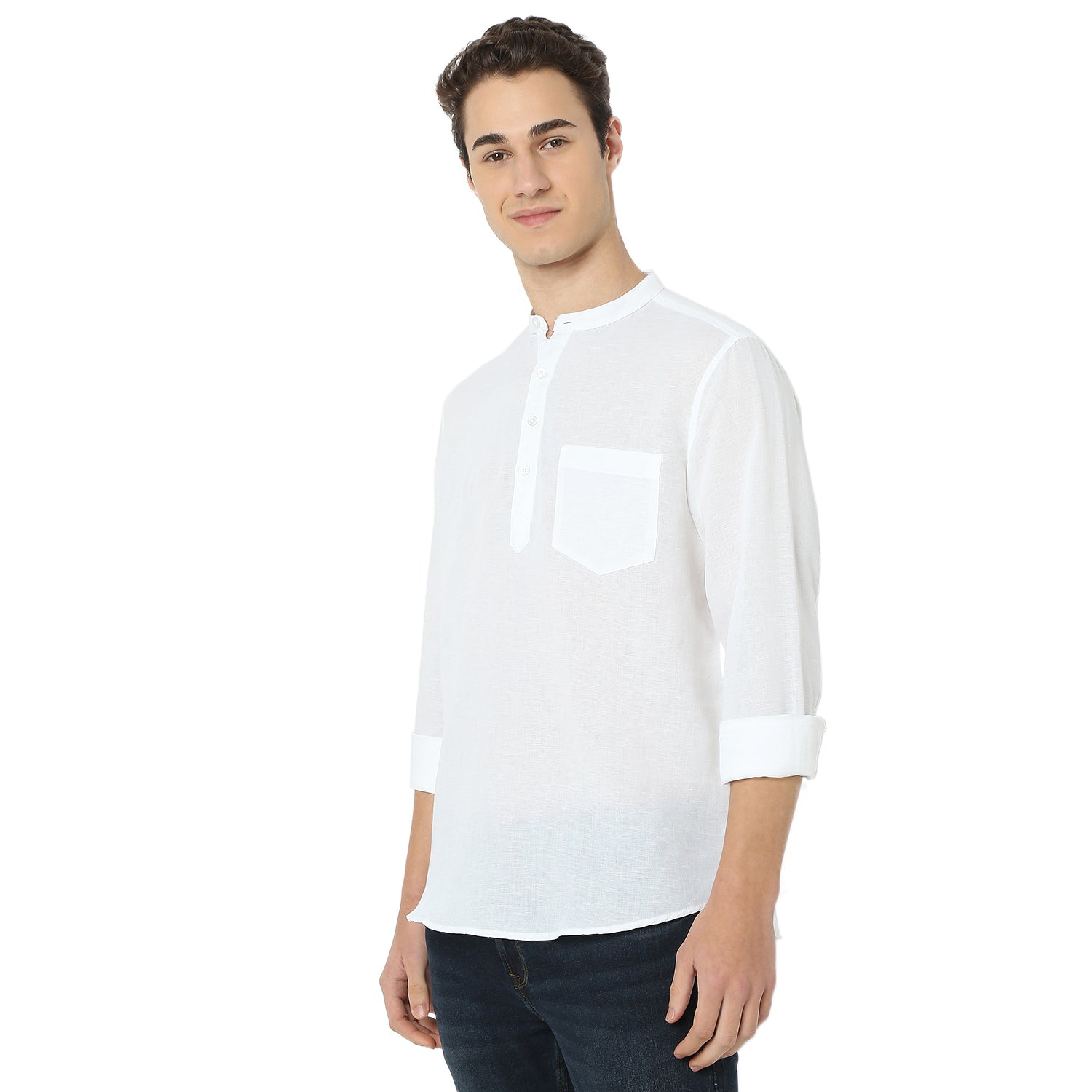 Men's Casual Slim Fit Solid Full Sleeves Kurta