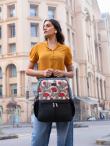 Women's Multicolor Vegan Leather Finish Casual Backpack - 17.5L