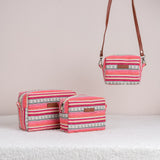 Women's Multicolor Boho Blush Essential Pouch - Set of 3