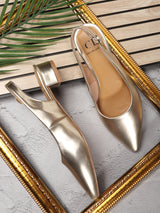 Women's Texchted Pointed Toe Block Heel Pumps