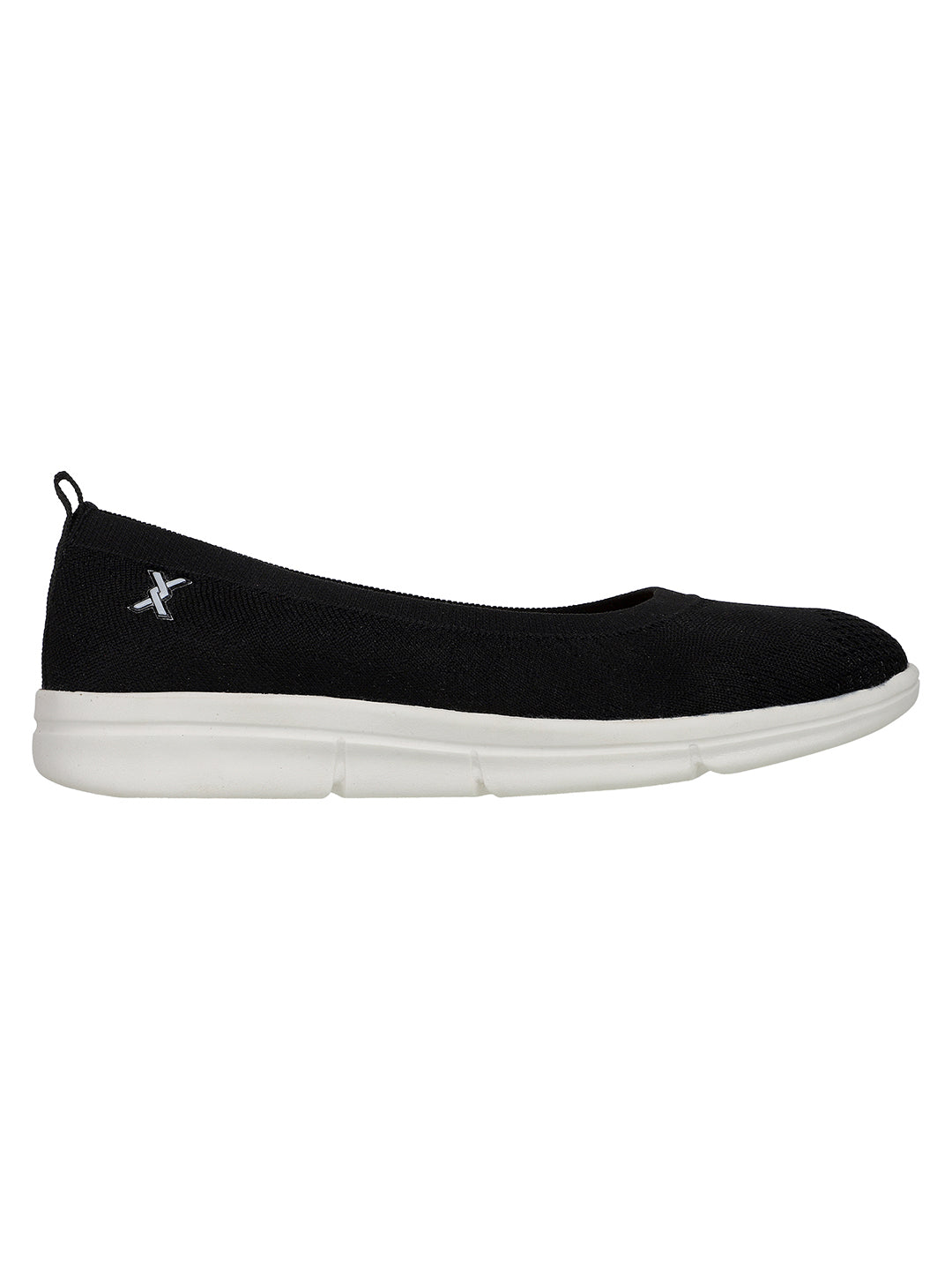 Women's Black Fly Knit Comfort Slip-On Ballet Flats