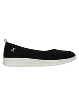 Women's Black Fly Knit Comfort Slip-On Ballet Flats