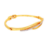 Women's Gold and Rhodium Plated Glamorous Cuff Bracelet with Austrian Crystals