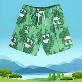 Boys Green Casual Regular Fit Checked Shorts