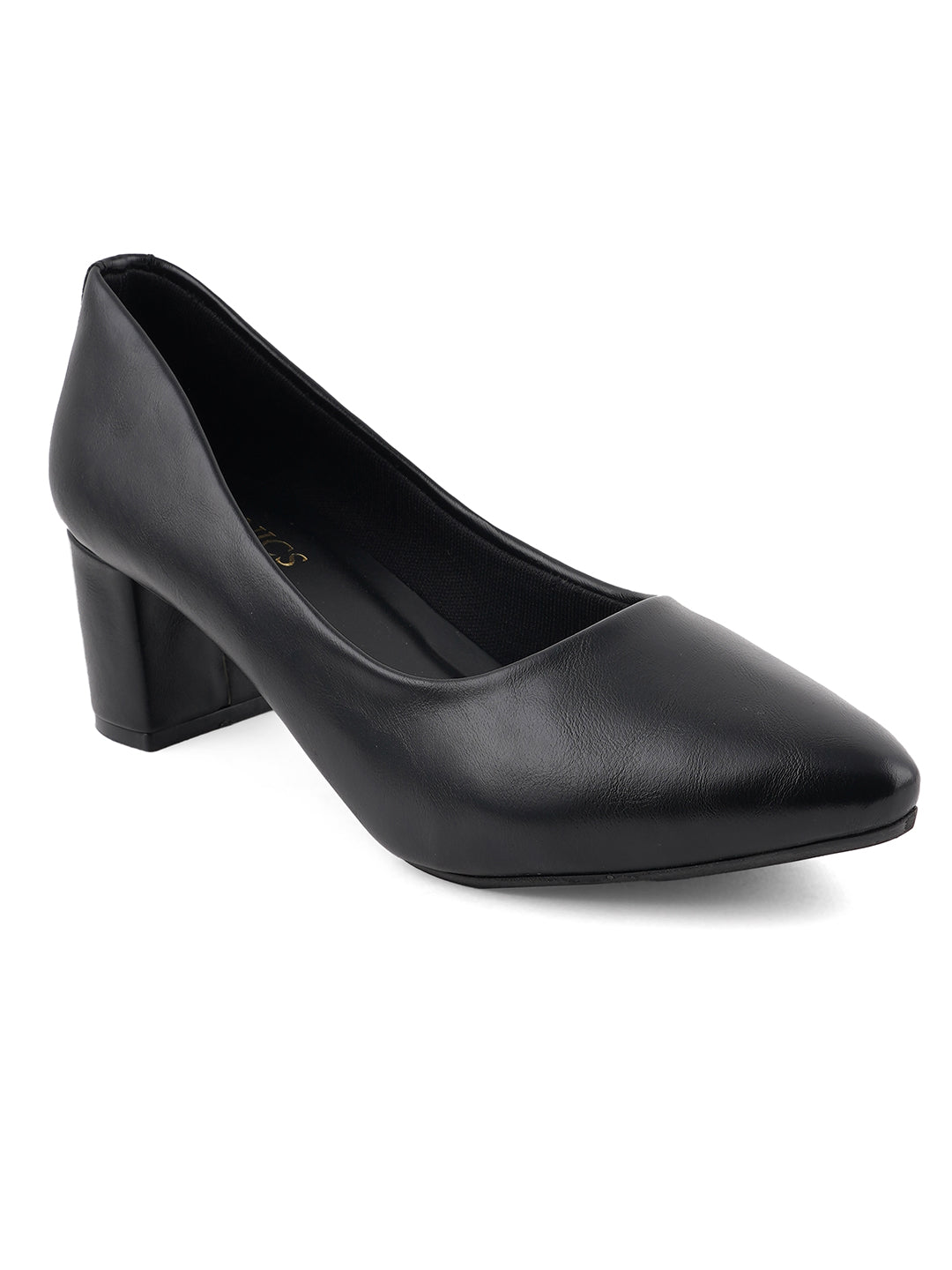 Women's Black Casual Slip-On Heels