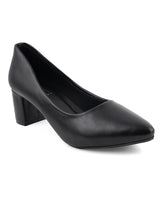 Women's Black Casual Slip-On Heels