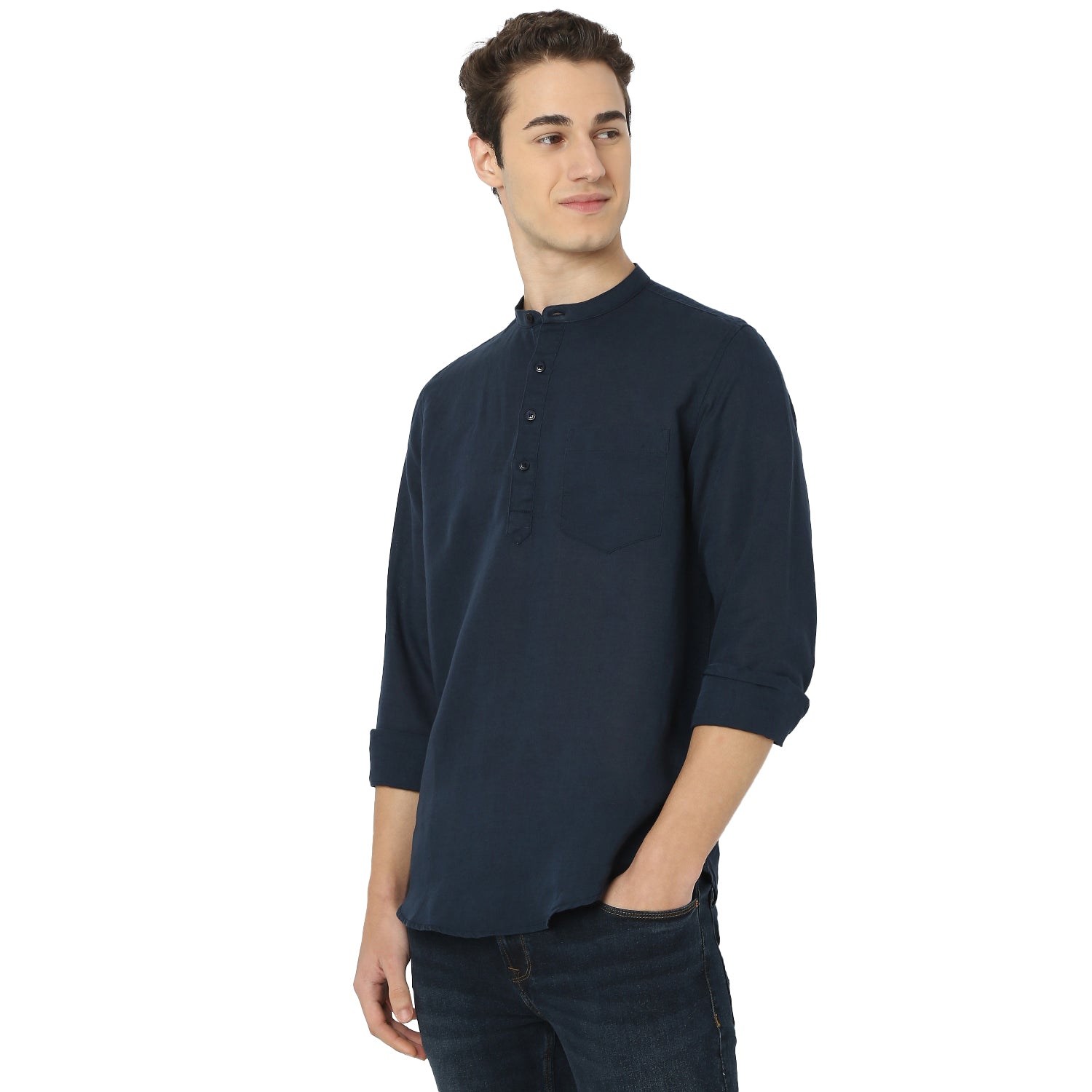 Men's Casual Slim Fit Solid Full Sleeves Kurta