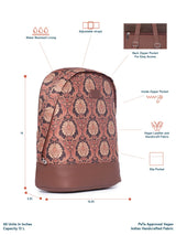 Women's Brown Vegan Leather Finish Casual Backpack - 12.5L