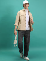 Men's Grey Casual Solid Mid Rise Jeans