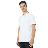 Men's White Casual Slim Fit Solid Tshirt