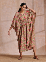 Women's Beige Casual Printed Dress