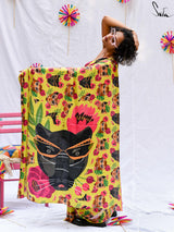 Women's Yellow Modal Viscose Saree